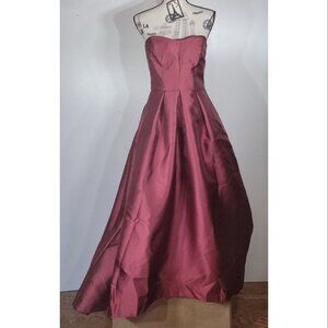 Alfred Sung Burgundy Strapless High/Low Ballgown, Womens Size 6